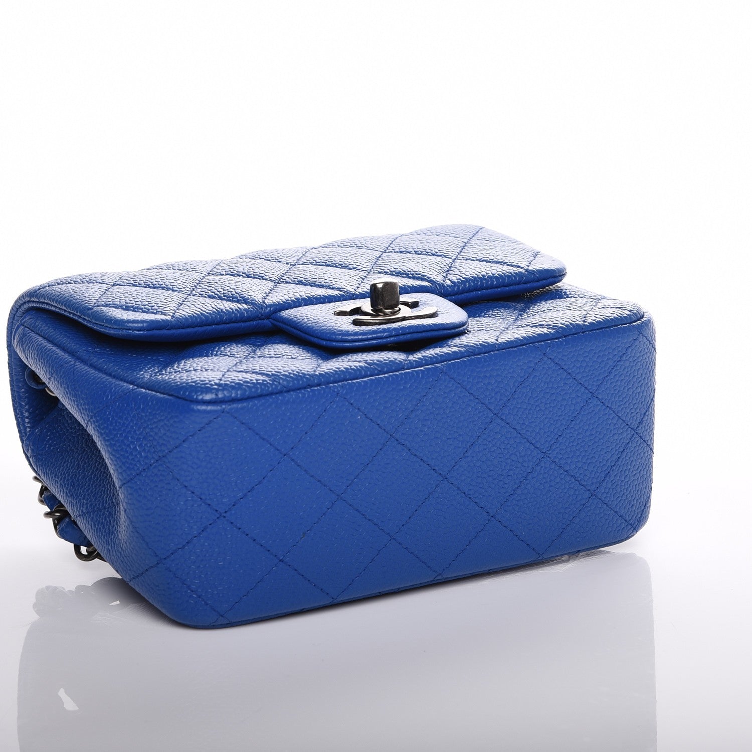 Chanel Caviar Quilted Mini Square Flap Blue 4 of 9