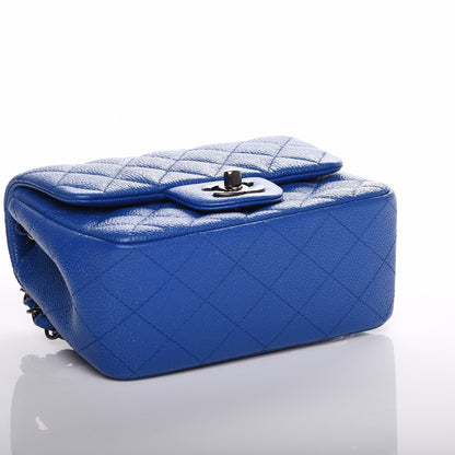 Chanel Caviar Quilted Mini Square Flap Blue 4 of 9