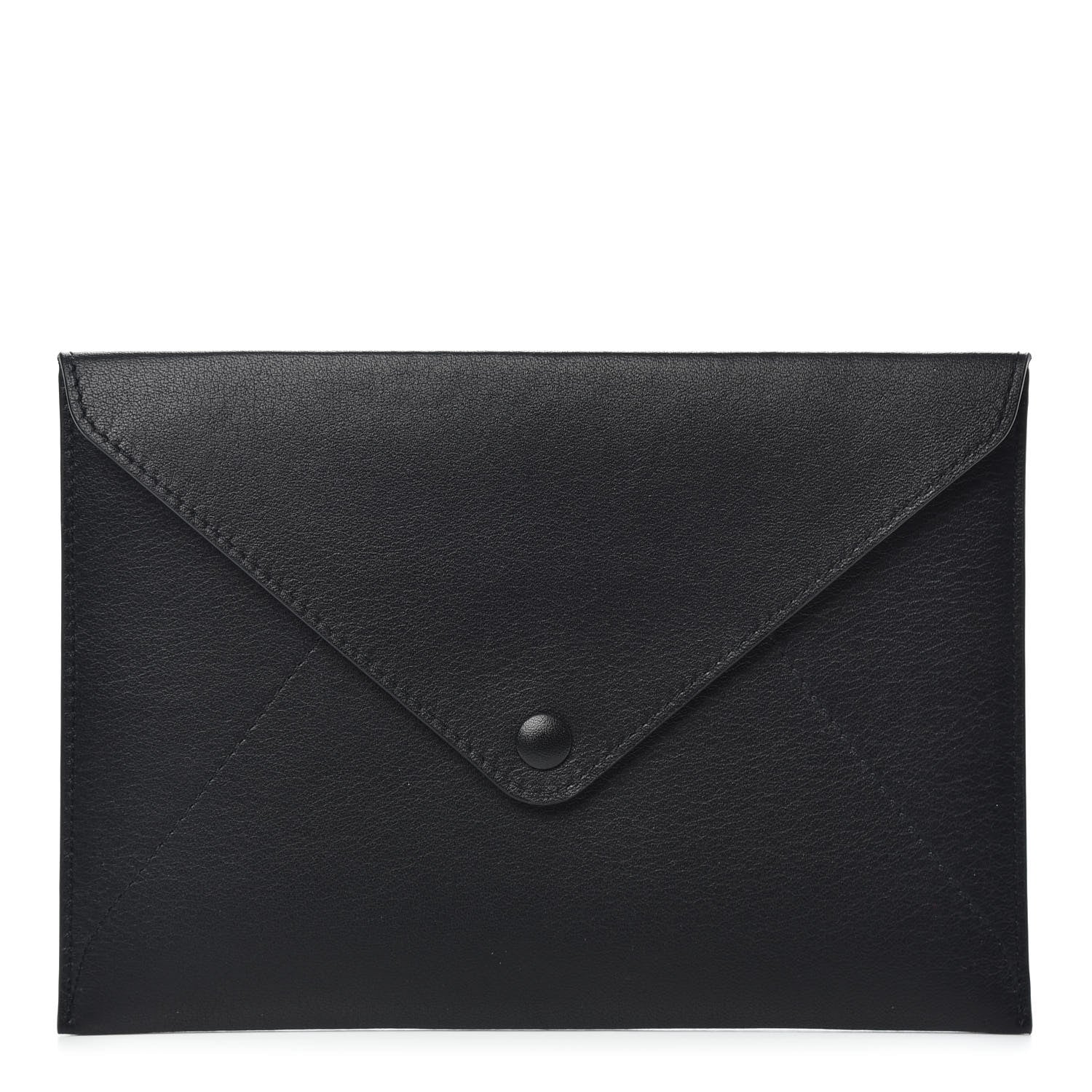 Delvaux Grained Calfskin Envelope Clutch Black 1 of 8