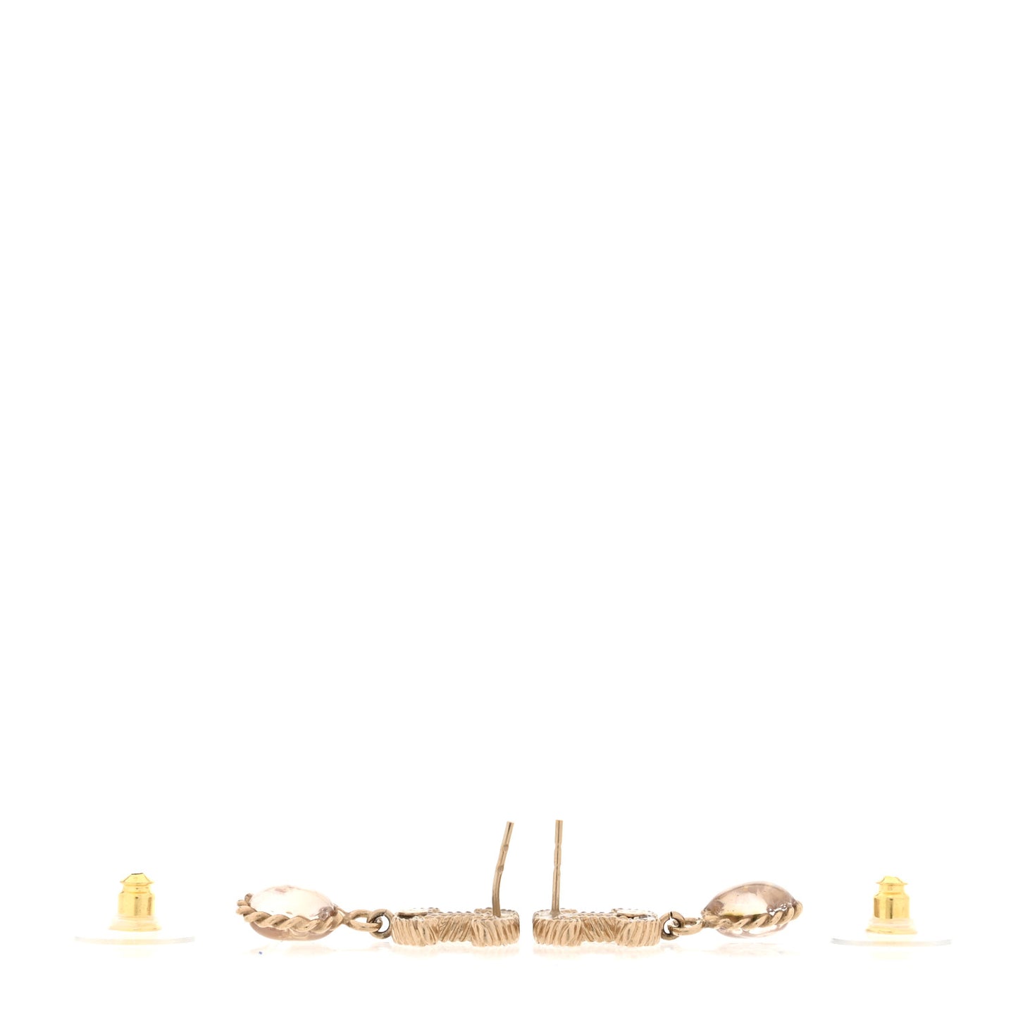 CC Crystal Drop Earrings Matte Gold