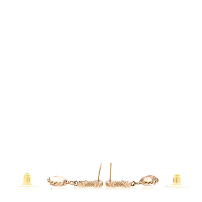 Chanel CC Crystal Drop Earrings Matte Gold 3 of 5