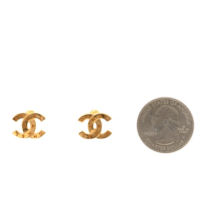 Chanel Metal CC Mini Stud Earrings Gold 2 of 5