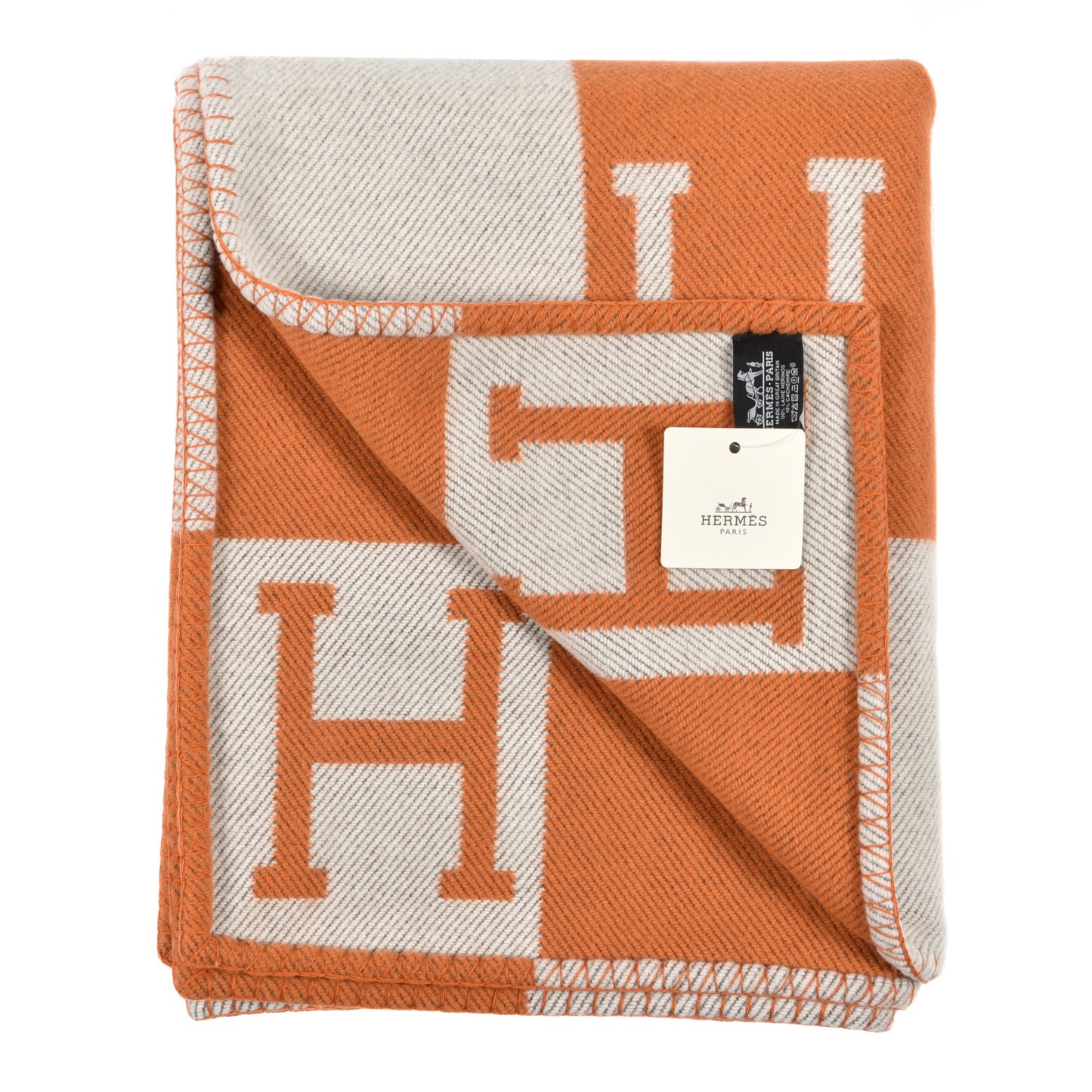 Wool Cashmere Avalon Blanket Ecru Potiron