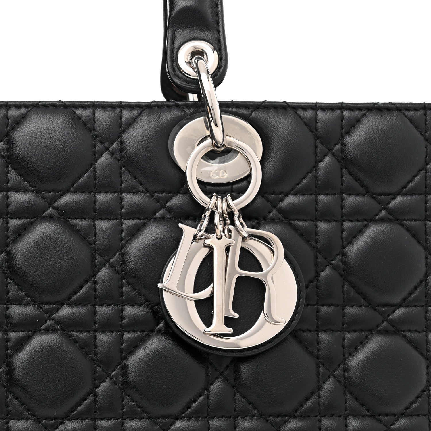 Christian Dior Lambskin Cannage Large Lady Dior Black 8 of 10