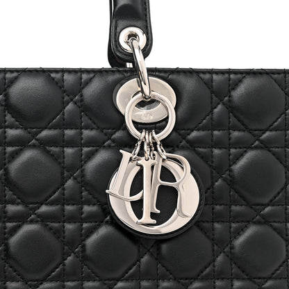 Christian Dior Lambskin Cannage Large Lady Dior Black 8 of 10