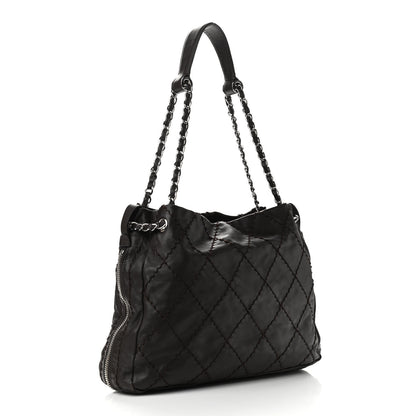 Chanel Calfskin Stitched Expandable Tote Brown 3 of 11