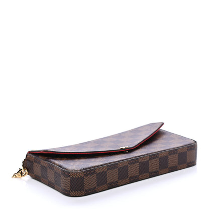Louis Vuitton Damier Ebene Pochette Felicie Chain Wallet 3 of 6