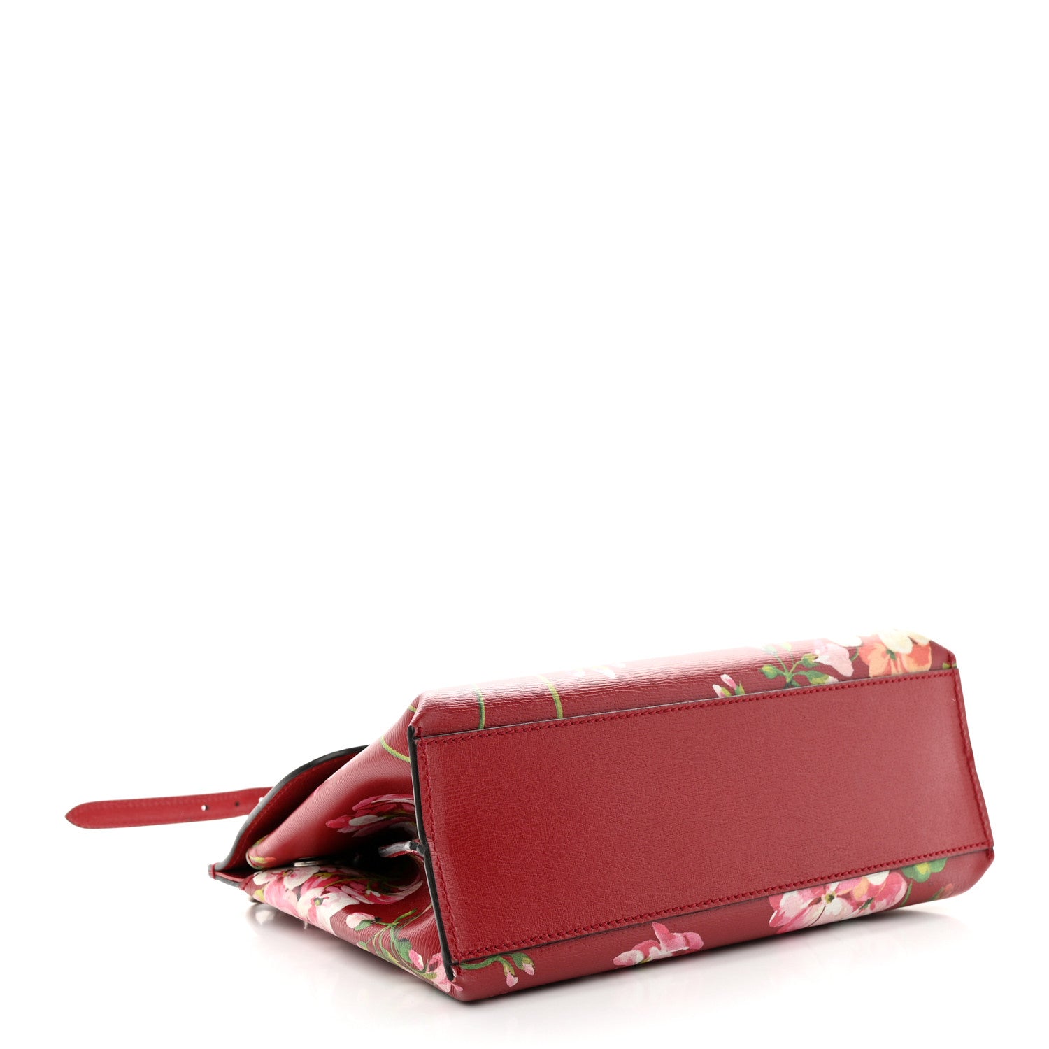 Gucci Shangai Calfskin Blooms Print Small Bamboo Daily Top Handle Bag Romantic Cerise Multicolor 4 of 10