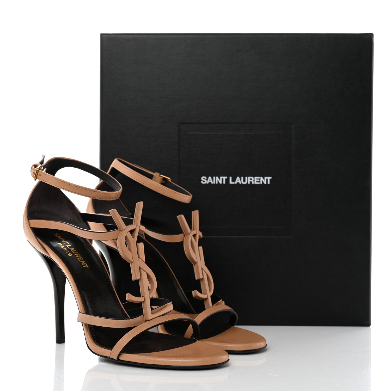 Saint Laurent Calfskin Cassandra 110 Sandals 39 Brown 9 of 9
