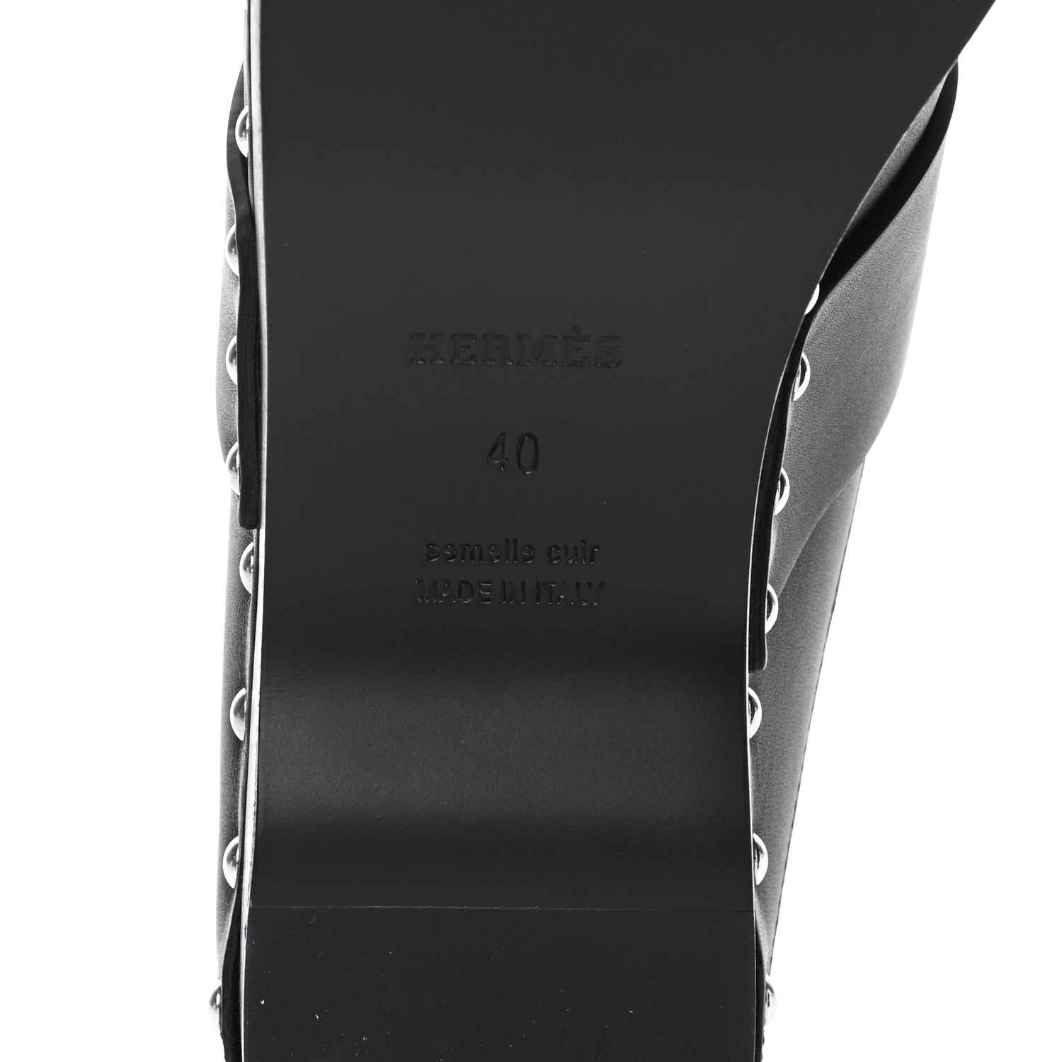 Hermes Calfskin Calya Mules 40 Black 7 of 10
