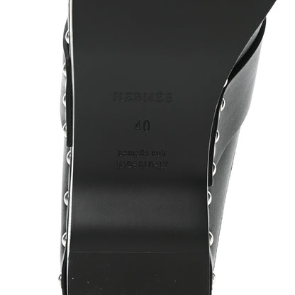 Hermes Calfskin Calya Mules 40 Black 7 of 10