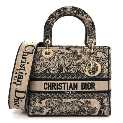 Christian Dior Toile De Jouy Embroidered Medium Lady D-Lite Beige Mullticolor 1 of 9