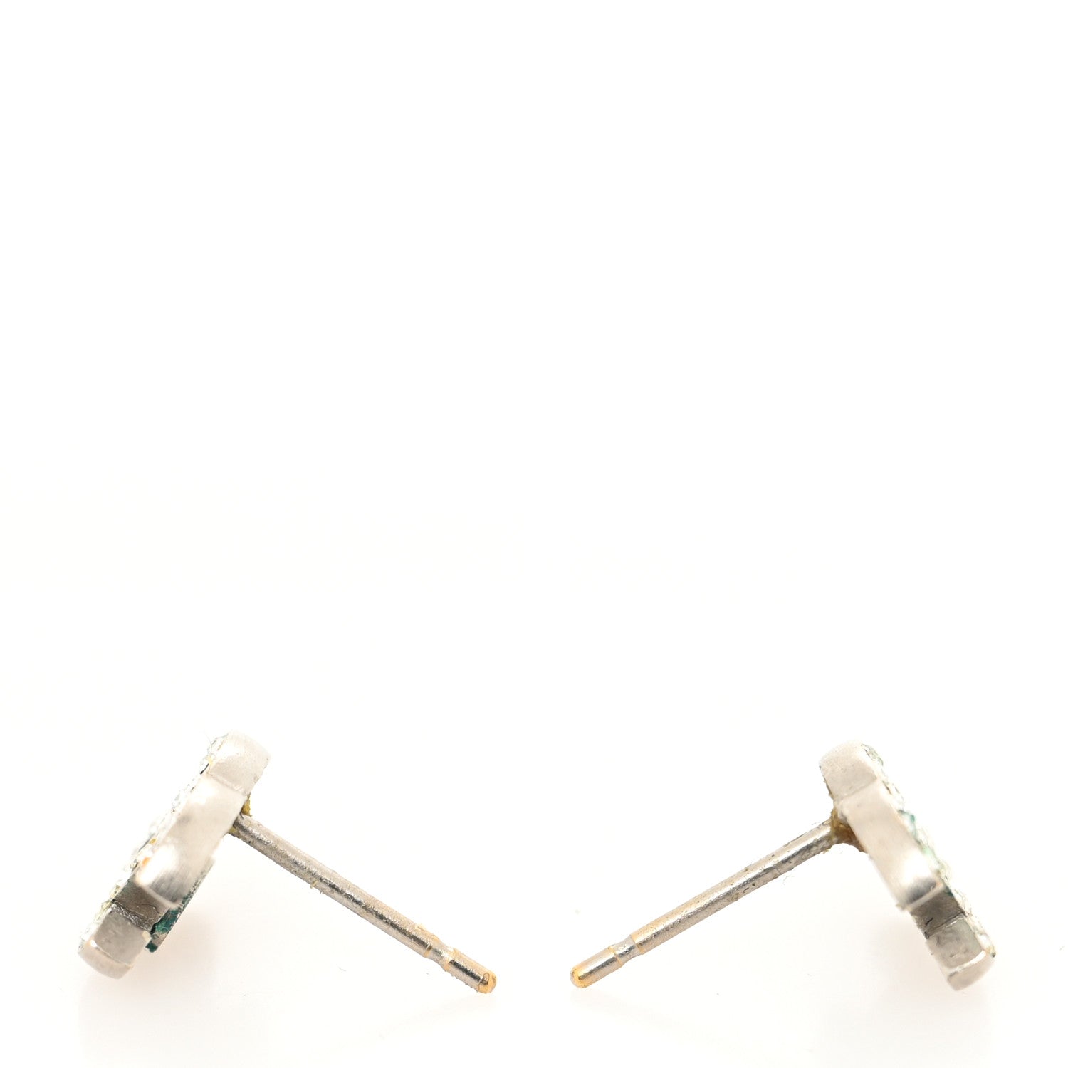 Chanel Crystal Mini Timeless CC Earrings Silver 3 of 4