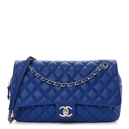 Chanel Caviar Quilted Jumbo Easy Flap Blue 1 of 11