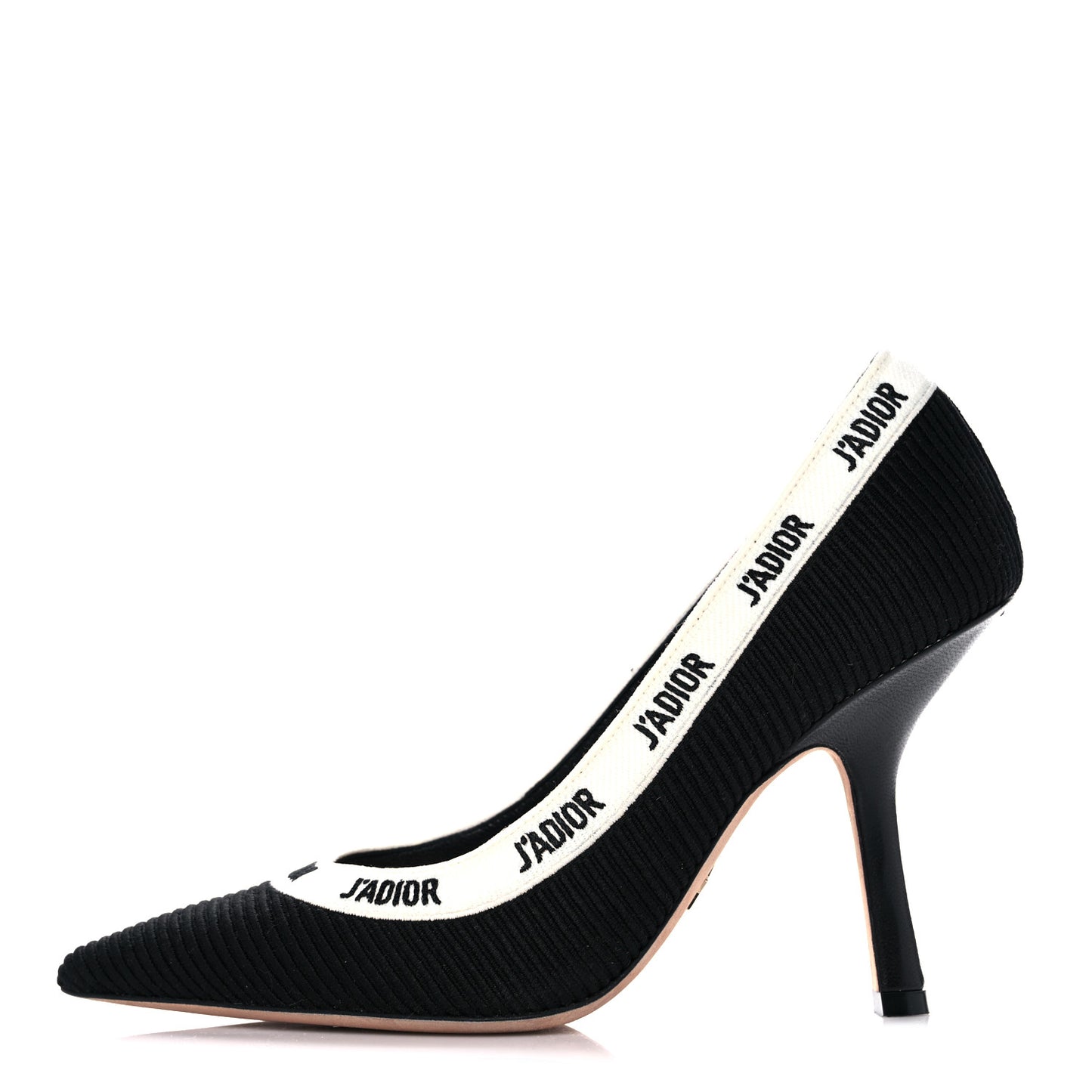 Technical Canvas Ribbon Embroidered J'Adior 100mm Pumps 36 Black