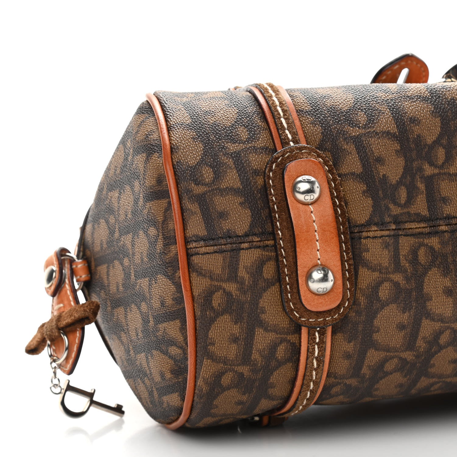 Christian Dior Monogram Romantique Trotter Flap Bag Brown 8 of 10
