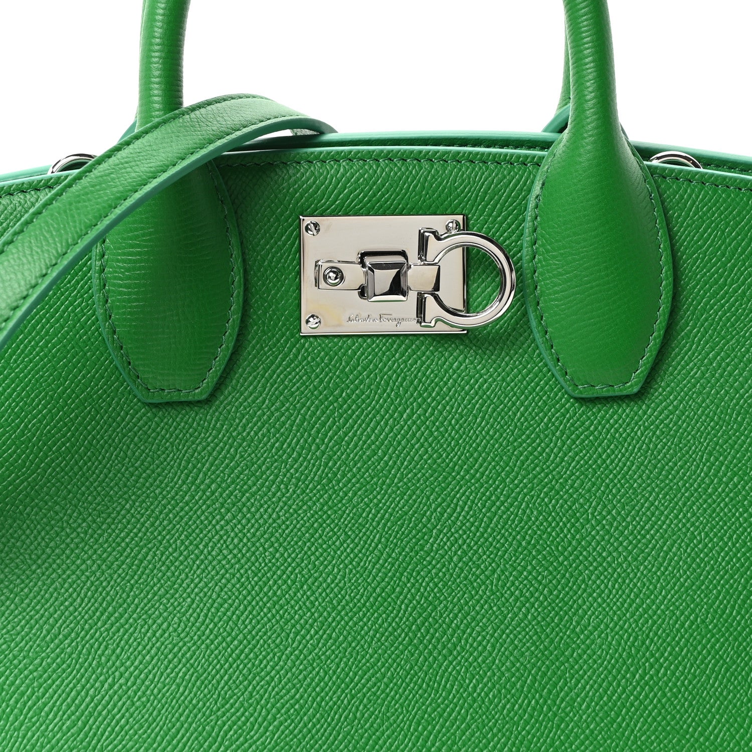 Salvatore Ferragamo Hammered Calfskin Small The Studio Box Bag