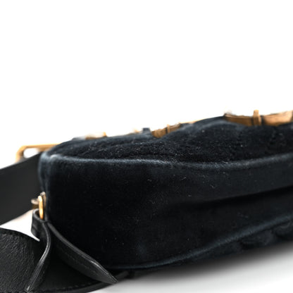 Gucci Velvet Matelasse Marquise Crystals GG Marmont Belt Bag 85 34 Black 10 of 12