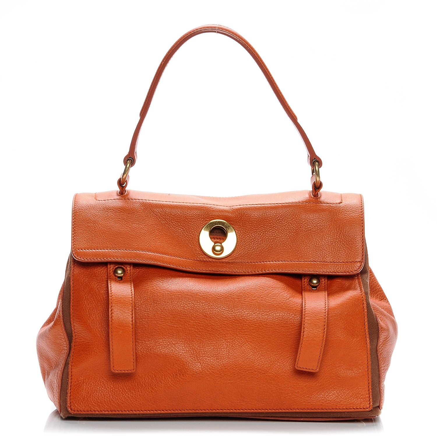 Saint Laurent Calfskin Canvas Small Muse Two Orange 1 of 9