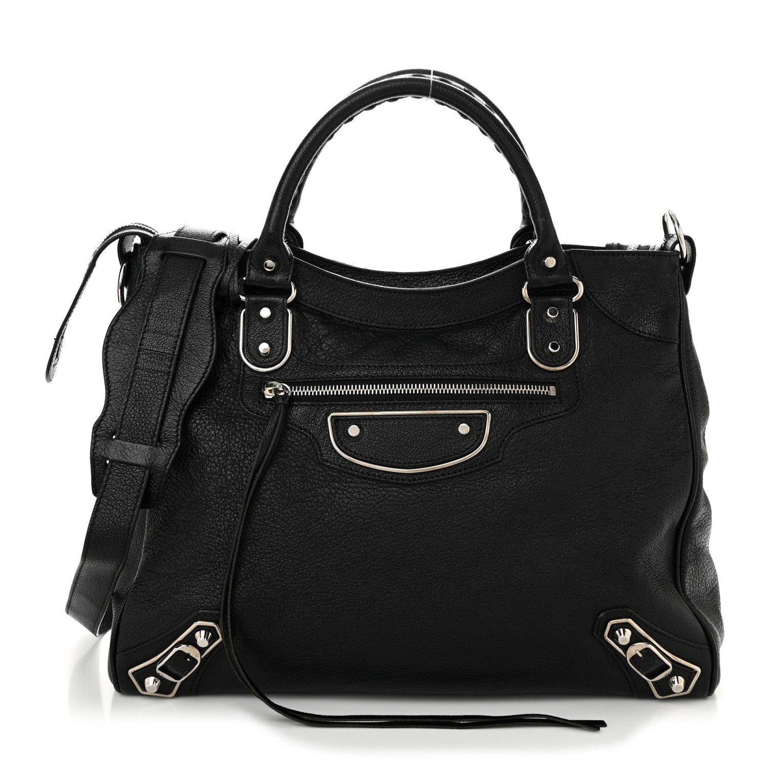 Balenciaga Chevre Silver Metallic Edge Hardware Velo Black 1 of 11