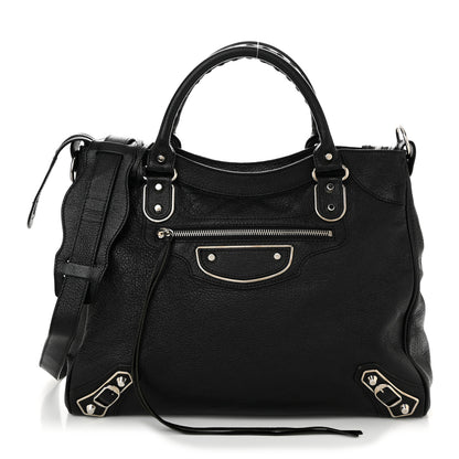 Balenciaga Chevre Silver Metallic Edge Hardware Velo Black 1 of 11