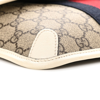 Gucci GG Supreme Monogram Web Small Ophidia Belt Bag 90 36 Brown White 10 of 11