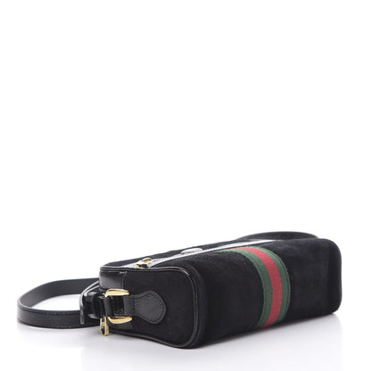 Gucci Suede Patent Web Mini Ophidia Shoulder Bag Black 4 of 11