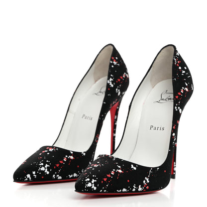 Christian Louboutin Toile So Kate 120 Splash Pumps 39 Black Red White 3 of 7