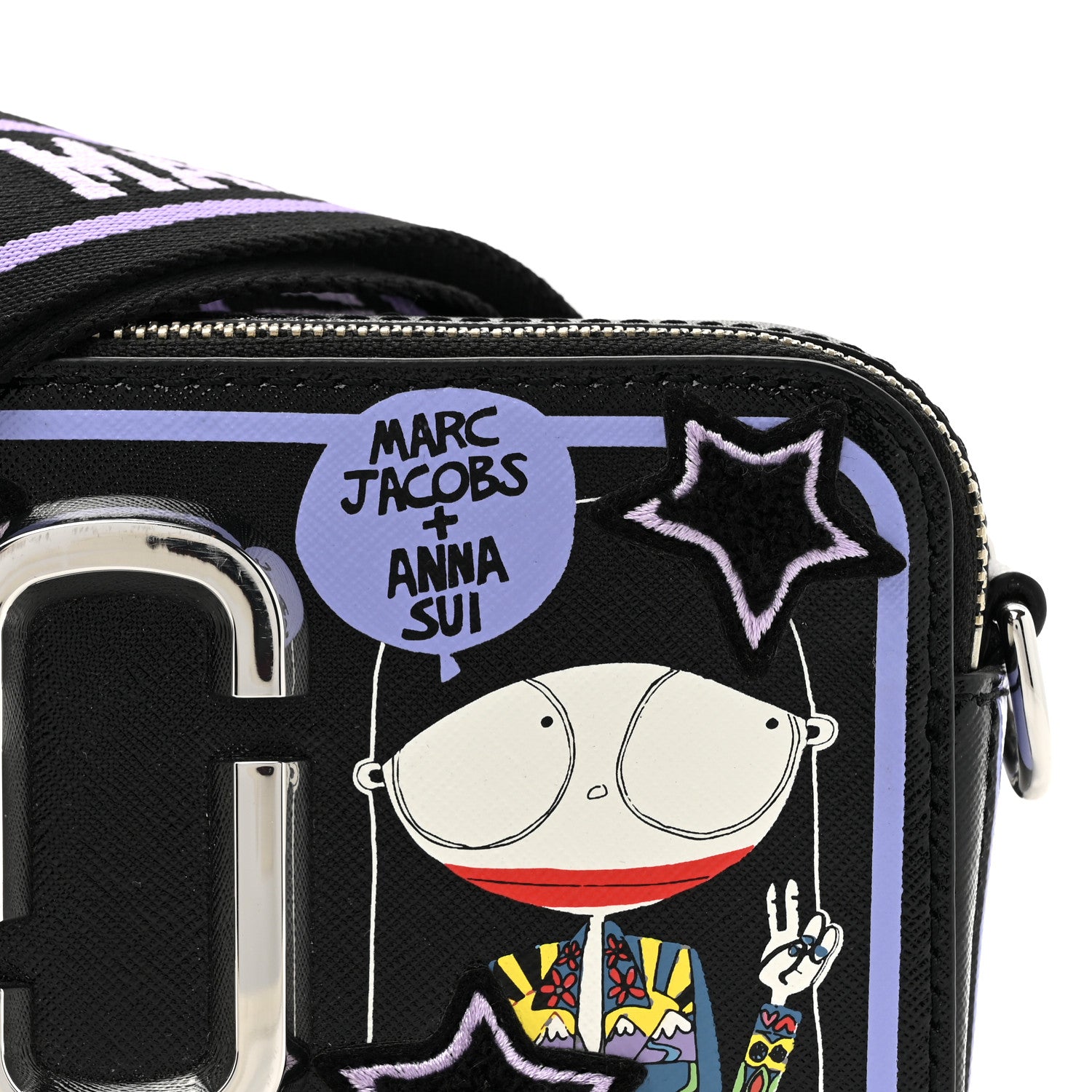 Marc Jacobs X Anna Sui Saffiano Small Snapshot Camera Bag Black Multicolor 8 of 10