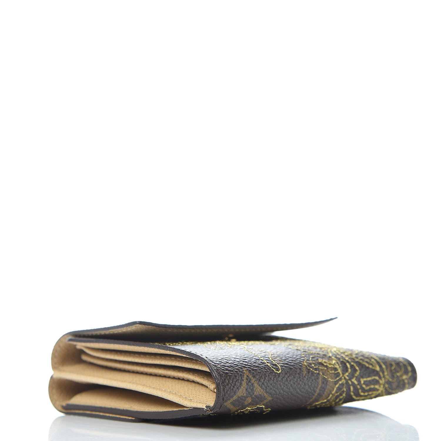 Louis Vuitton Monogram Dentelle Elise Wallet Gold 4 of 9