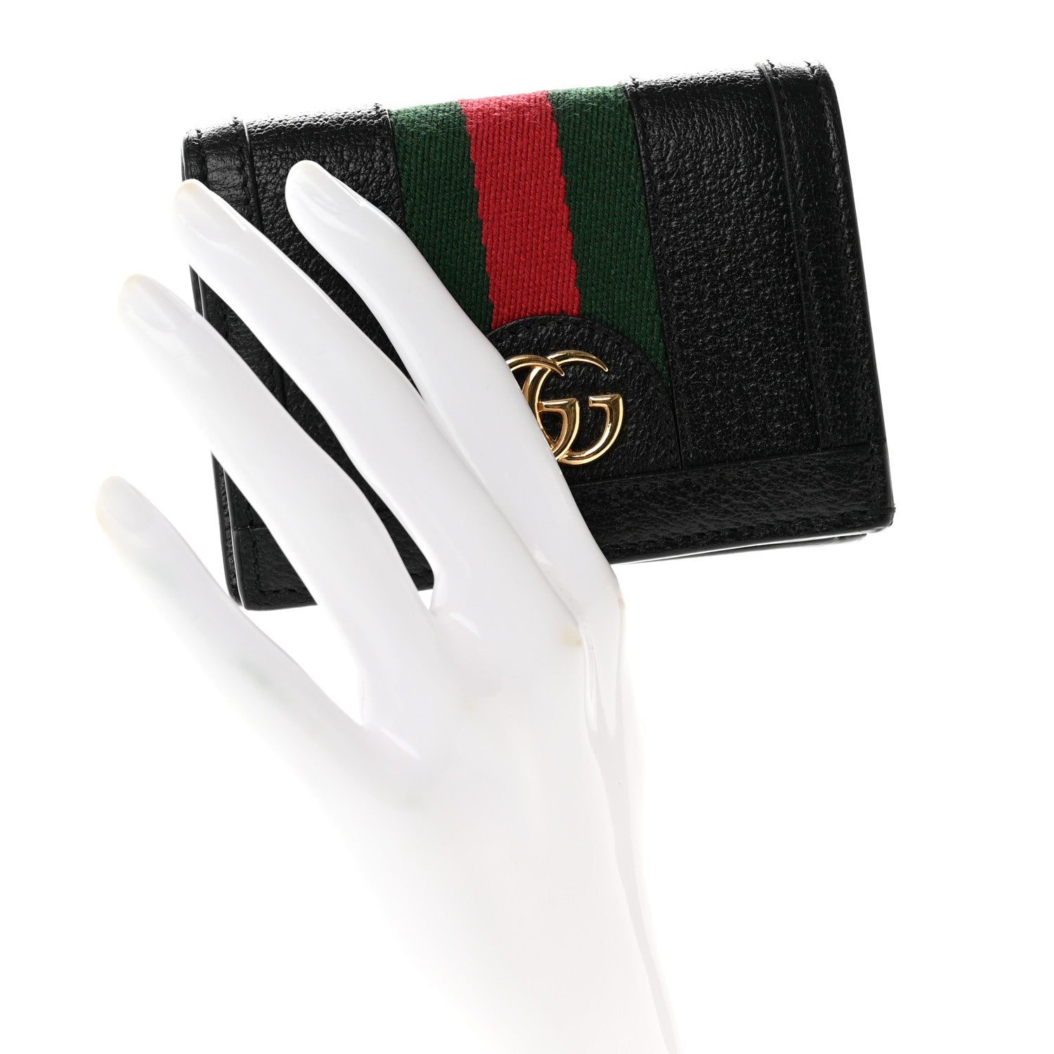 Gucci Calfskin Web Ophidia Card Case Black 2 of 7