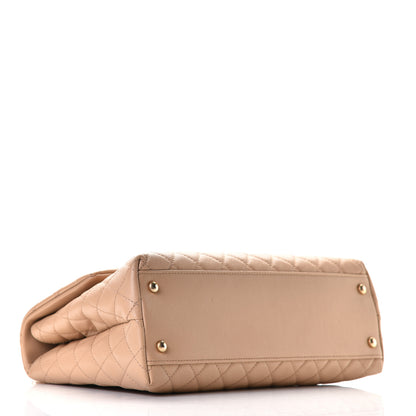Chanel Caviar Quilted Medium Coco Handle Flap Beige 3 of 4