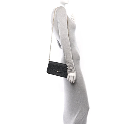 Louis Vuitton Empreinte Pochette Felicie Chain Wallet Black 2 of 10