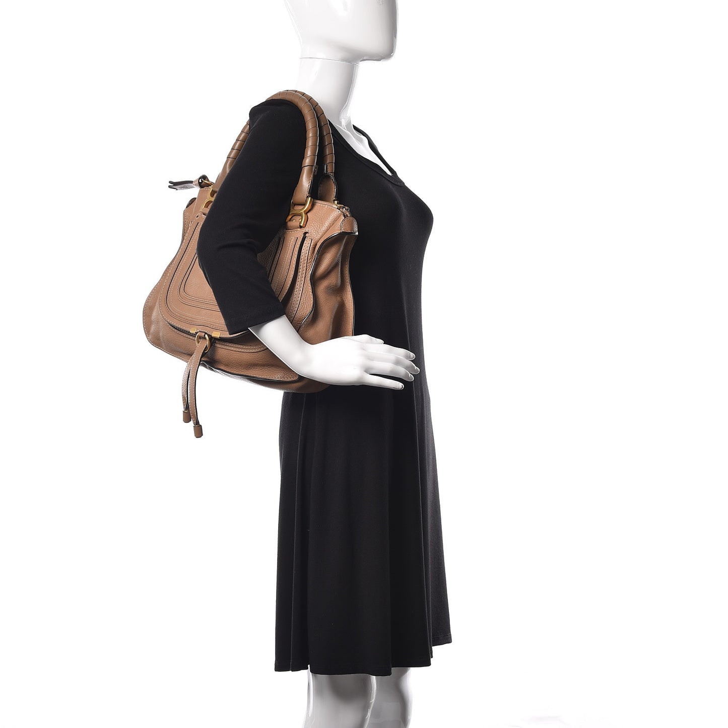 Calfskin Medium Marcie Satchel Nut