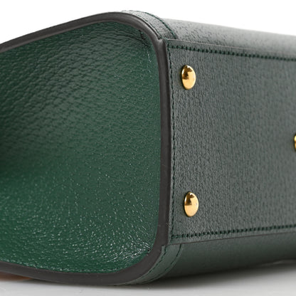 Gucci Textured Dollar Calfskin Web Mini Diana Tote Bag Vintage Green Pink 9 of 10