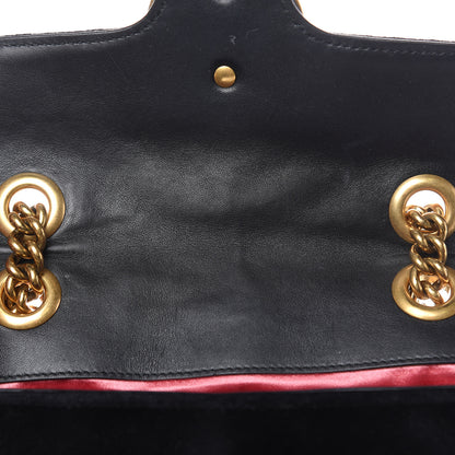 Gucci Velvet Matelasse Mini GG Marmont Shoulder Bag Black 14 of 15