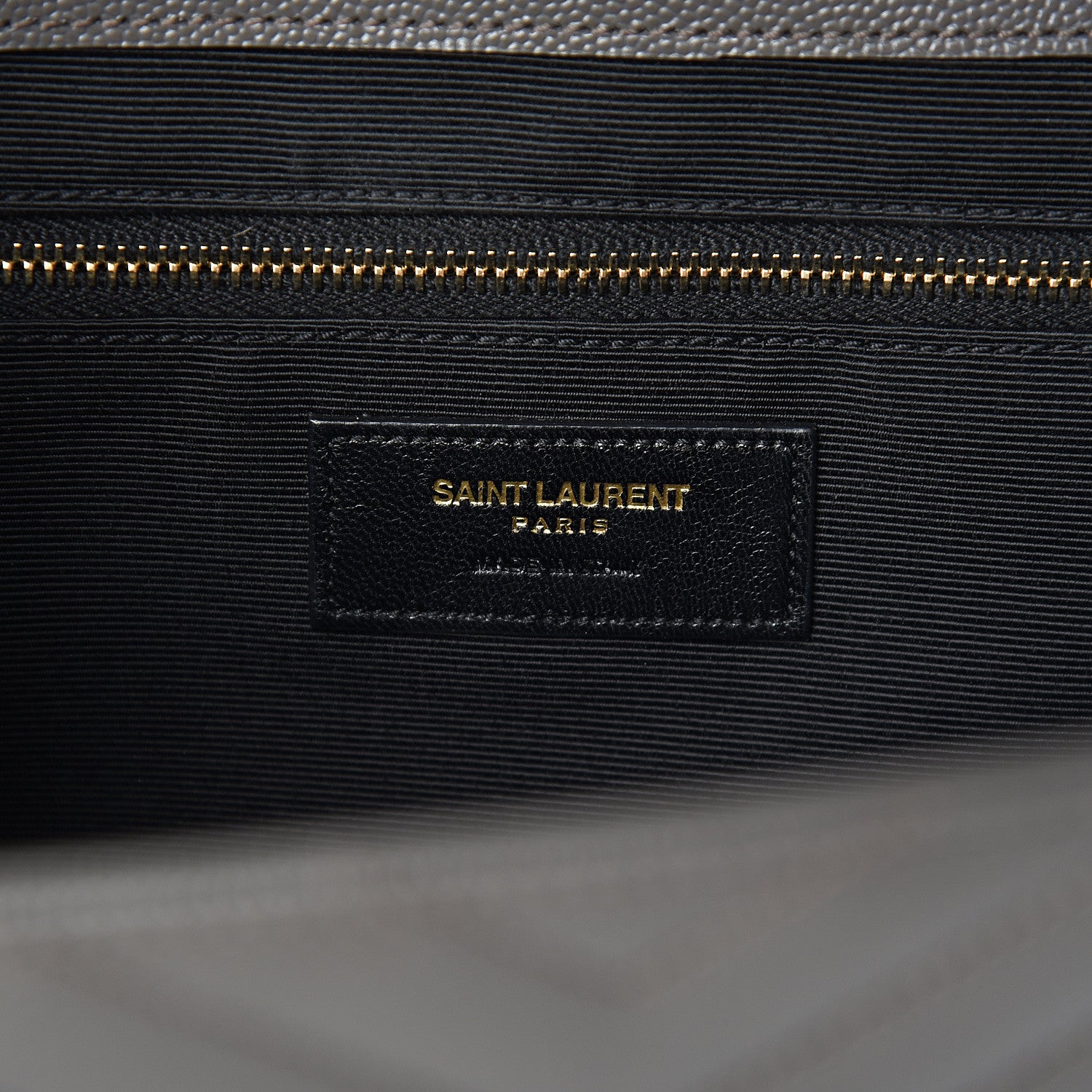 Saint Laurent Grain De Poudre Matelasse Chevron Large Monogram Satchel Earth 5 of 10