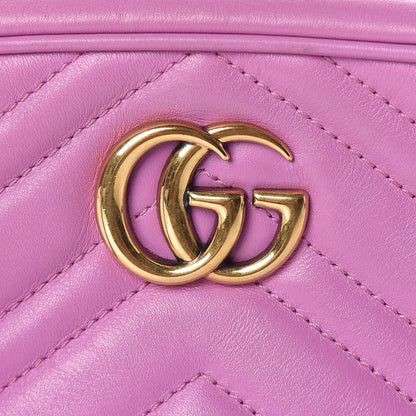 Gucci Calfskin Matelasse Mini GG Marmont Chain Shoulder Bag Candy Mousse 8 of 16