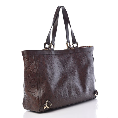 Gucci Guccissima Large Abbey Tote Dark Brown 3 of 10