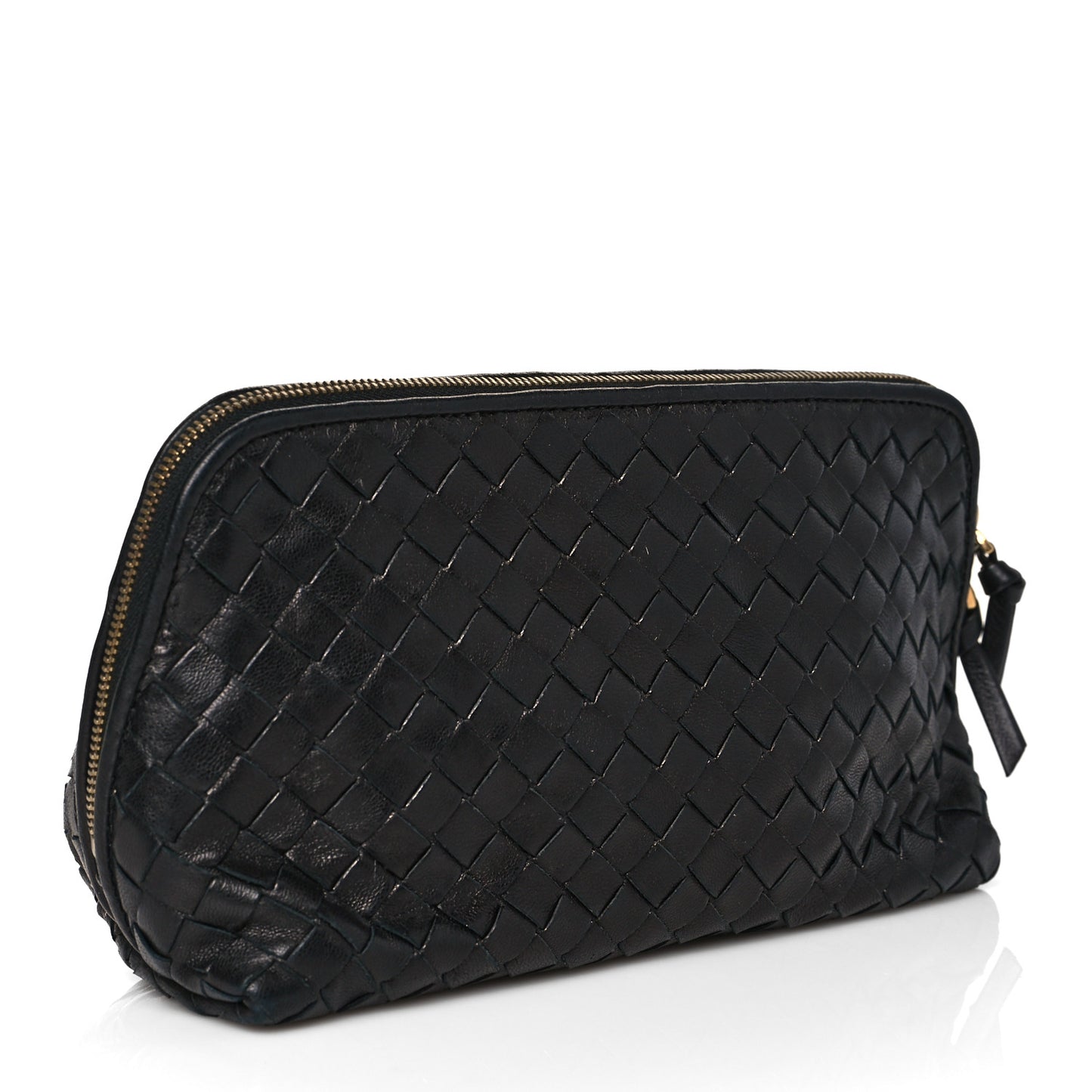 Nappa Intrecciato Small Cosmetic Pouch Black