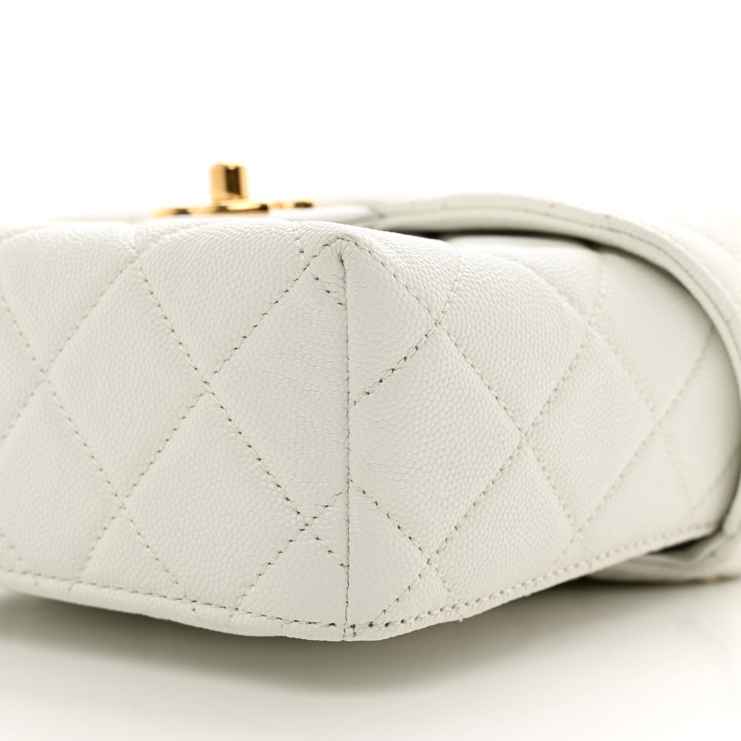 Caviar Quilted Handy Box Vanity Case White