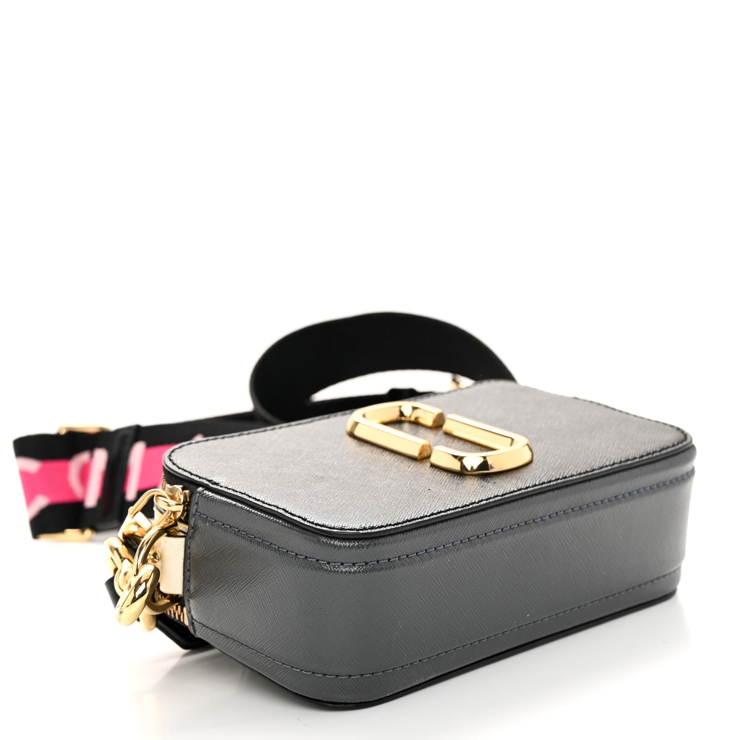 Saffiano Snapshot Camera Bag Black Grey