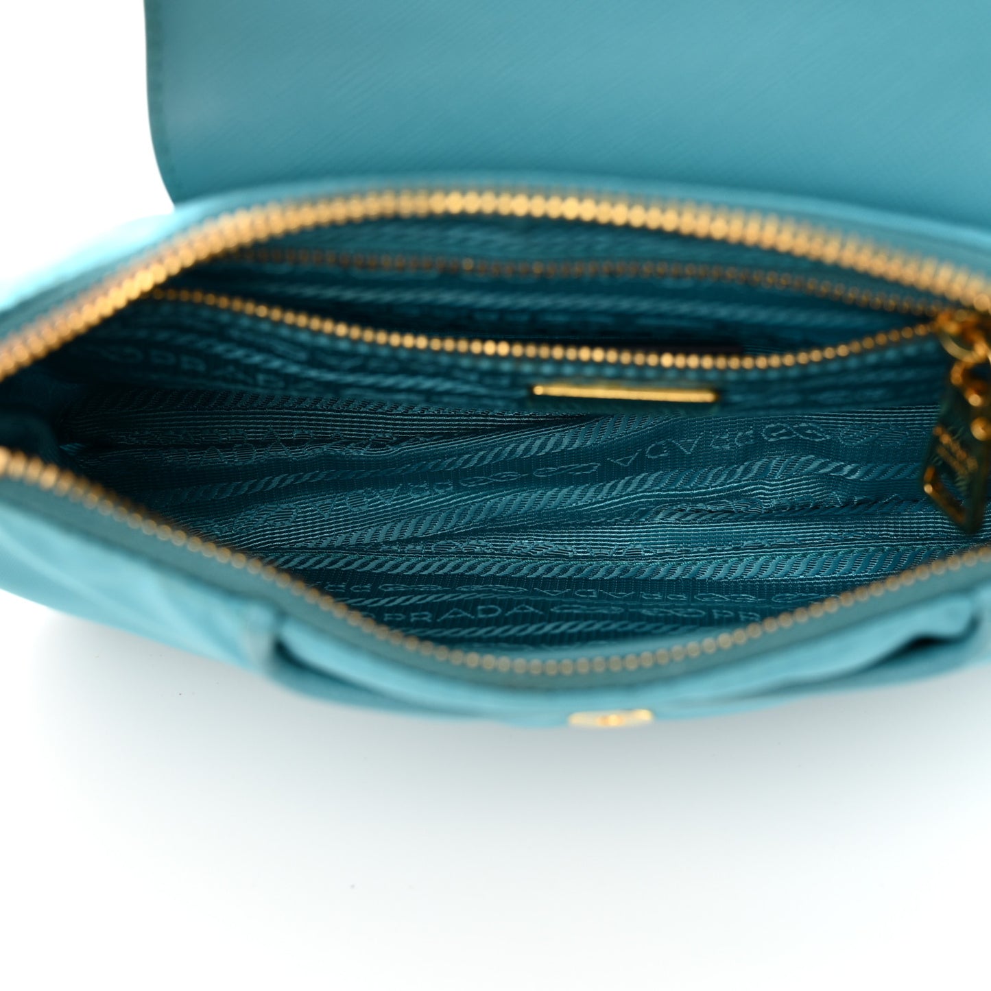 Tessuto Nylon Saffiano Crossbody Bag Turchese