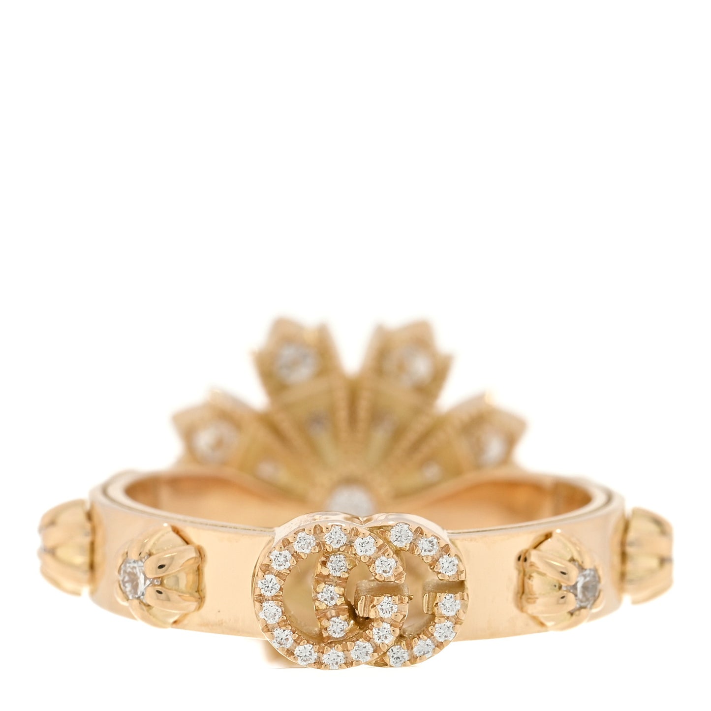 18K Yellow Gold Diamond Flora Ring 52 6