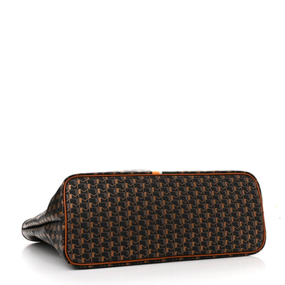 Moynat Grained Calfskin Canvas 1920 Oh! Tote Ruban MM Carbon Bronze Cognac 4 of 10