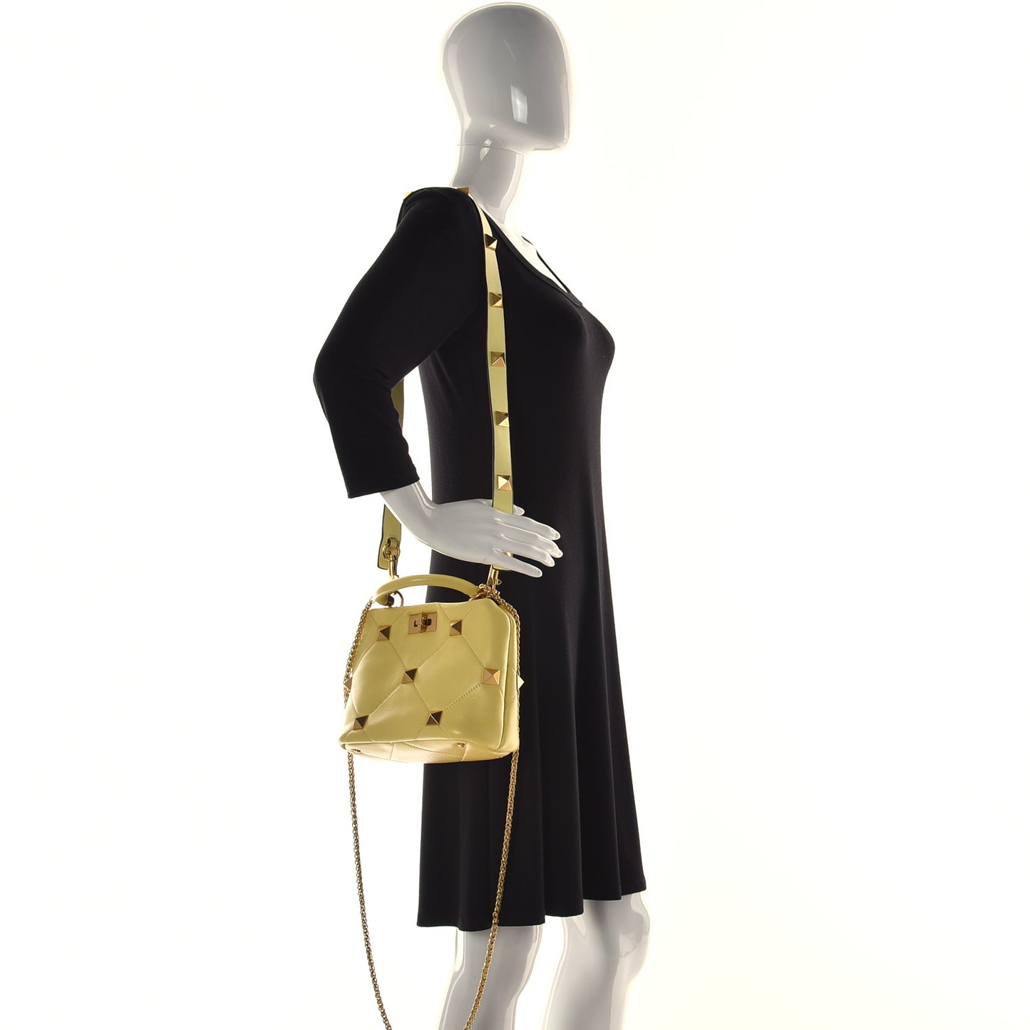 Nappa Small Roman Stud The Handle Bag Lime Sorbet
