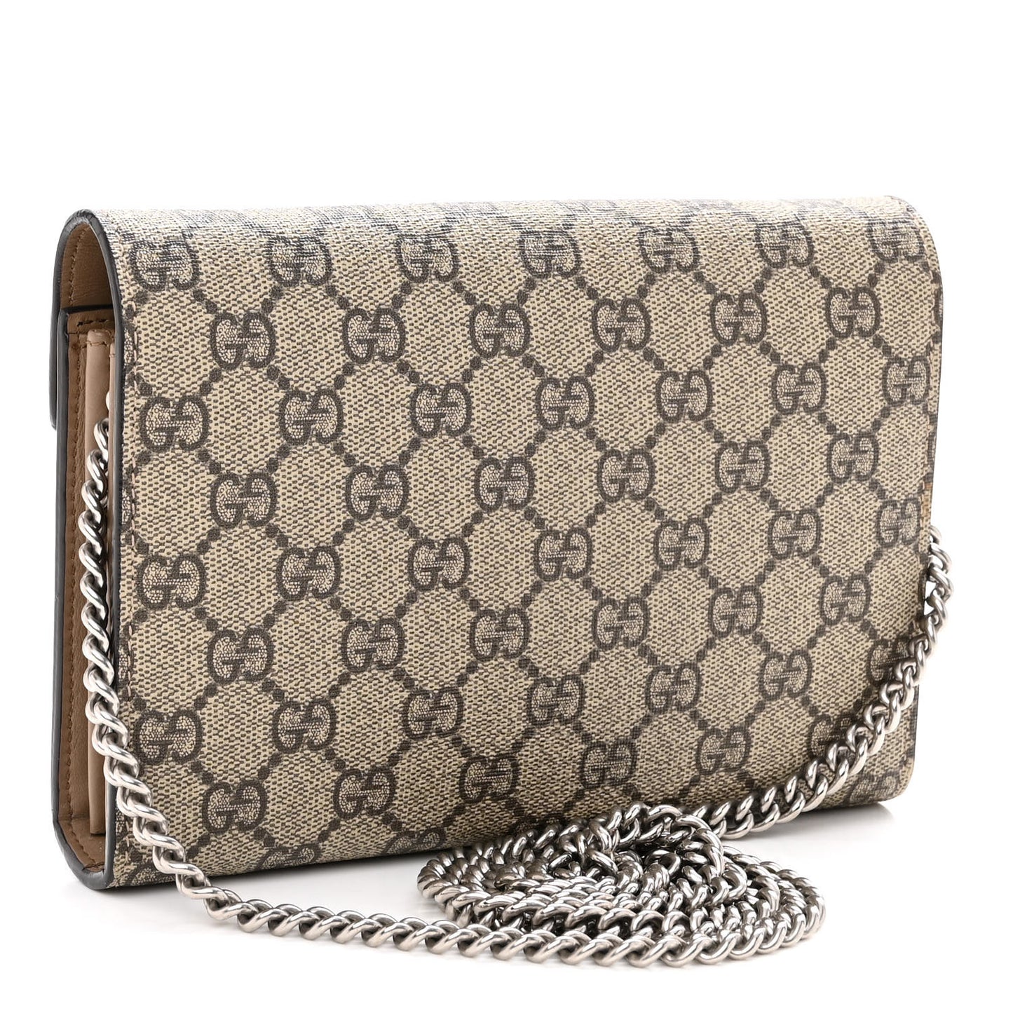 GG Supreme Monogram Mini Dionysus Chain Wallet Beige Taupe