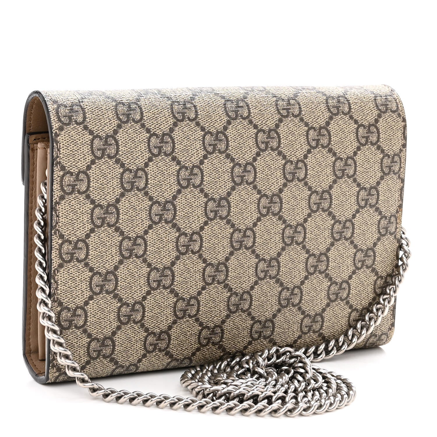 Gucci GG Supreme Monogram Mini Dionysus Chain Wallet Beige Taupe 3 of 12