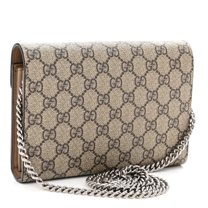 Gucci GG Supreme Monogram Mini Dionysus Chain Wallet Beige Taupe 3 of 12