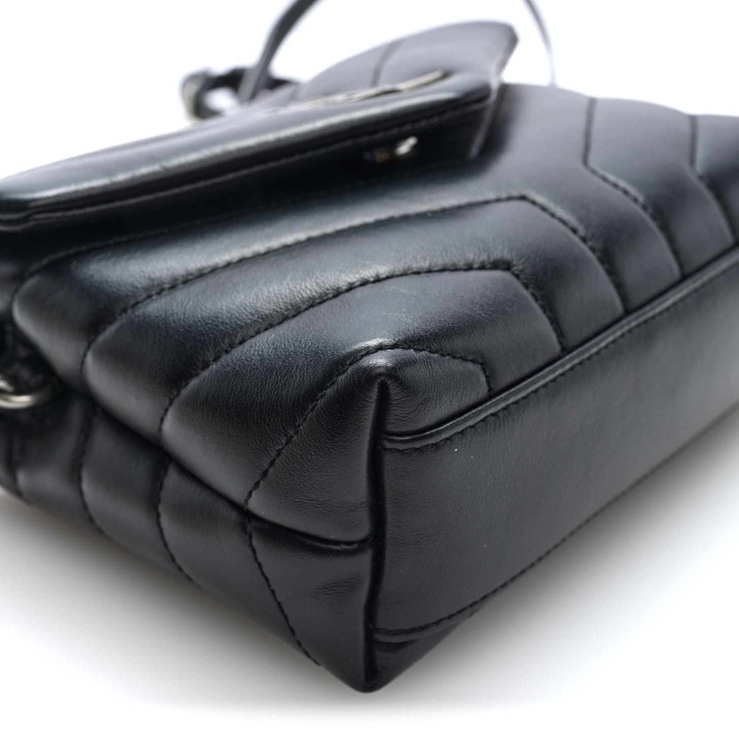 Saint Laurent Calfskin Y Quilted Monogram Toy Loulou Crossbody Bag Black 8 of 9